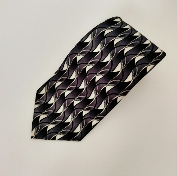 Pierre Cardin Other - Pierre Cardin men's necktie neck tie silk black grey ombre white